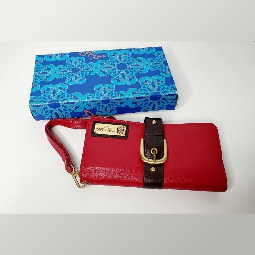 Sharif Red Leather Wristlet/Wallet